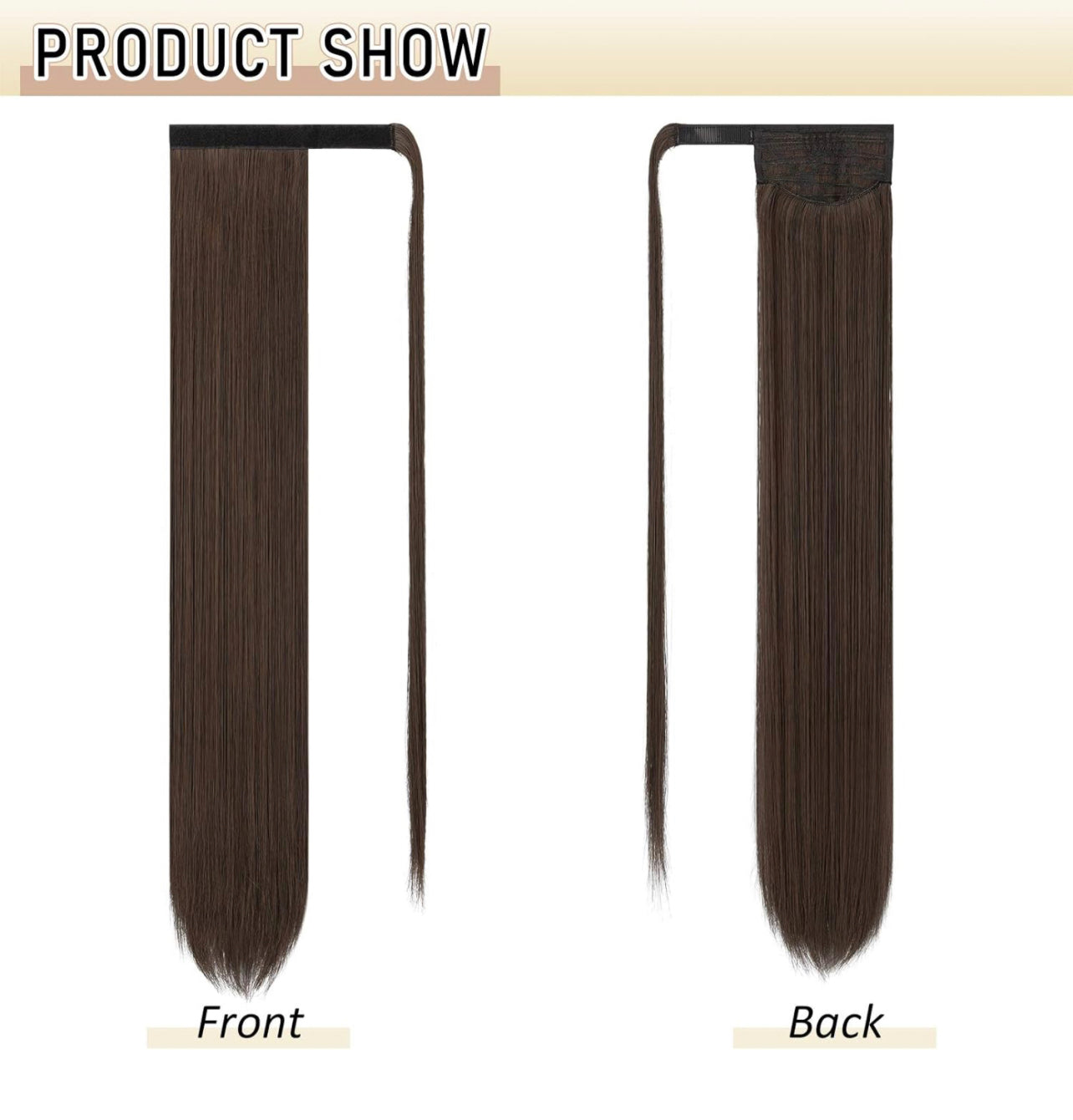 140 Gram -DARK BROWN Wrap Around Clip-In Ponytail