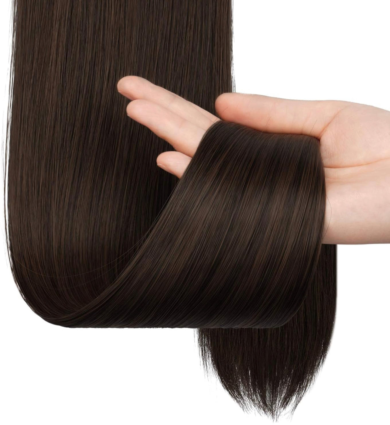 140 Gram -DARK BROWN Wrap Around Clip-In Ponytail