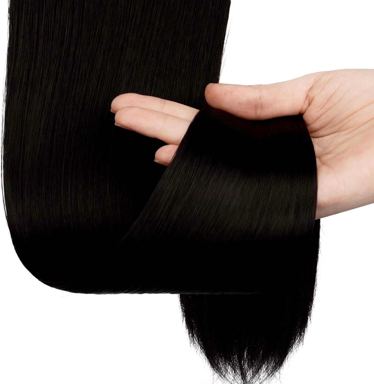 140 Gram -JET BLACK Wrap Around Clip-In Ponytail